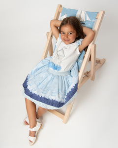 NEW SS24 Caramelo Girls Beach Hut Skirt Set SKY BLUE 0122124