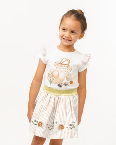 NEW SS24 Caramelo Girls Holiday Essentials Skirt Set 0122129 MINK