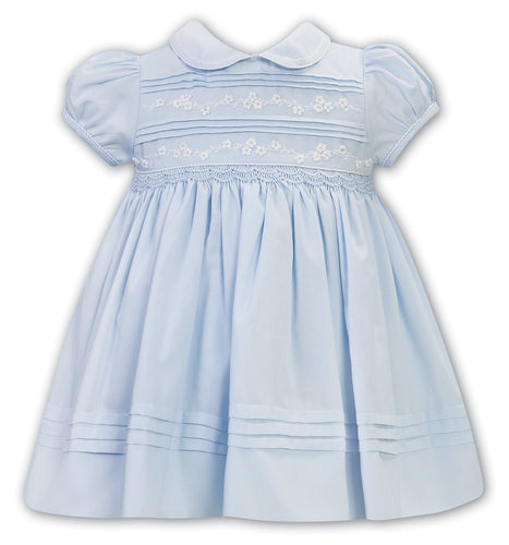 NEW SS24 Sarah Louise Girls Blue Smocked Dress 013239