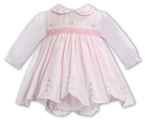 NEW AW25 Sarah Louise Girls Smocked Dress and Knickers 013708 Pink