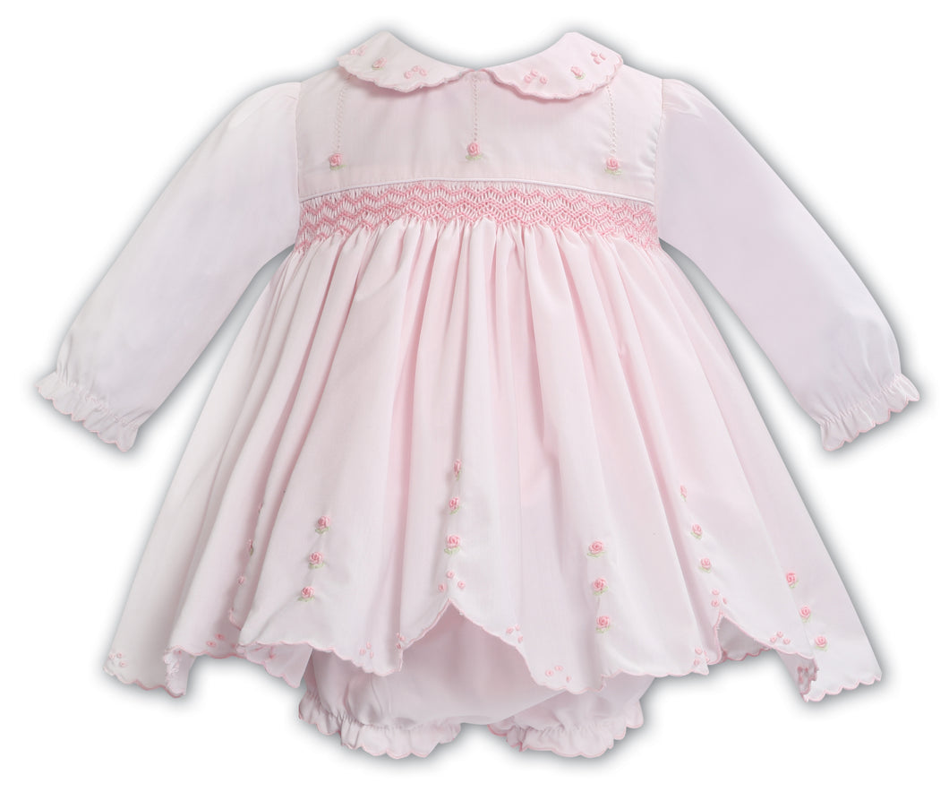NEW AW25 Sarah Louise Girls Smocked Dress and Knickers 013708 Pink
