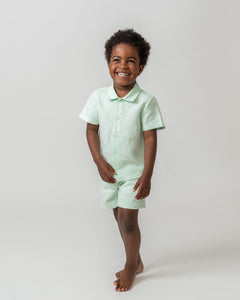 NEW SS23 Caramelo Boys Linen Shorts Set with Hat MINT 0331121