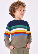 Load image into Gallery viewer, NEW AW23 Mayoral Boys Striped Jumper 4324 Truffle/70