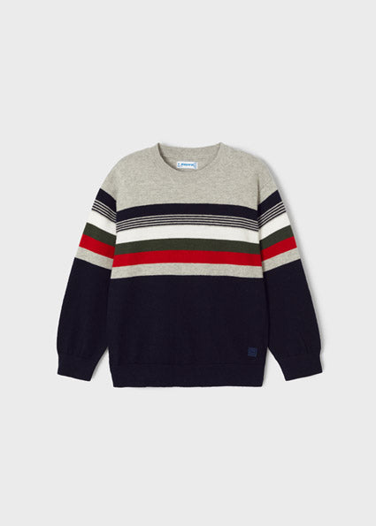 NEW AW23 Mayoral Boys Striped Jumper 4324 Navy/71