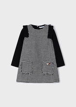 Load image into Gallery viewer, NEW AW23 Mayoral Girls Checked Pinnafore Style Dress 4921 Black/46