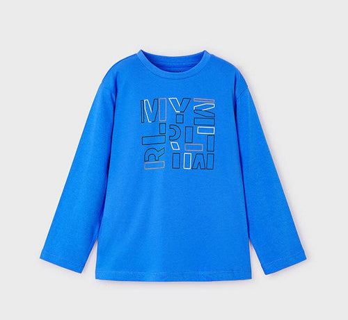 NEW AW24 Mayoral Boys Long Sleeve t-shirt 173 Blue 56