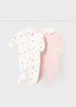 Load image into Gallery viewer, NEW AW24 Mayoral Girls 2 Pack Babygrow Set 2777 Blush Pink/85