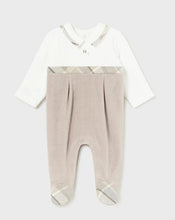 Load image into Gallery viewer, NEW AW24 Mayoral Boys Velour Babygrow 2791 Walnut/26