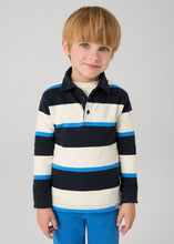 Load image into Gallery viewer, NEW AW24 Mayoral Boys Striped Polo Shirt 4104 Blue/Black 77