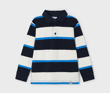 Load image into Gallery viewer, NEW AW24 Mayoral Boys Striped Polo Shirt 4104 Blue/Black 77