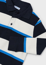 Load image into Gallery viewer, NEW AW24 Mayoral Boys Striped Polo Shirt 4104 Blue/Black 77