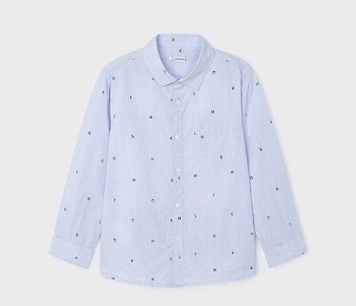 NEW AW24 Mayoral Boys Shirt 4110 Blue/53