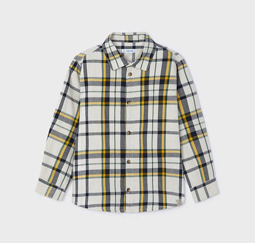 NEW AW24 Mayoral Boys Checked Shirt 4115 Pollen 89