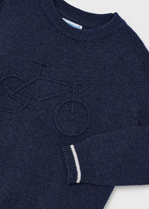 NEW AW24 Mayoral Boys Embossed Jumper 4341 navy/60