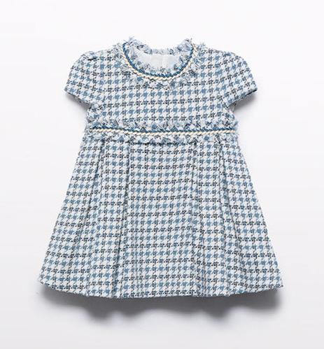 NEW AW24 Abel and Lula Blue Houndstooth Dress 5503