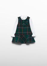 Load image into Gallery viewer, NEW AW24 Abel and Lula Bottle Green Plaid Pinnafore Dress 5511