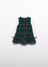 Load image into Gallery viewer, NEW AW24 Abel and Lula Bottle Green Plaid Pinnafore Dress 5511