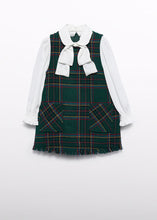 Load image into Gallery viewer, NEW AW24 Abel and Lula Plaid Pinnafore Dress Bottle Green 5527