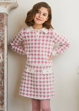 Load image into Gallery viewer, NEW AW24 Abel and Lula Houndstooth Knit Skirt Set Blackcurrent 5545