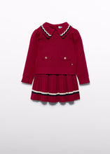 Load image into Gallery viewer, NEW AW24 Abel and Lula Pleated Knit Skirt Set Red 5548