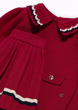 Load image into Gallery viewer, NEW AW24 Abel and Lula Pleated Knit Skirt Set Red 5548