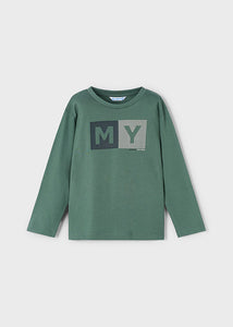 NEW AW25 Mayoral Boys Long Sleeve T shirt 173 Green 77