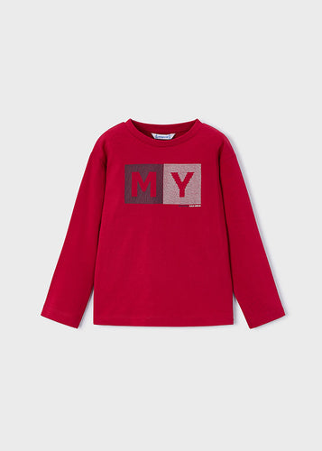 NEW AW25 Mayoral Boys Long Sleeve T shirt 173 Red 85