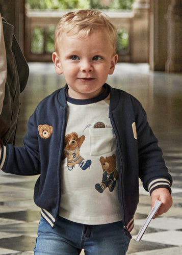 PRE ORDER - NEW AW25 Mayoral Boys Teddy Bear T shirt 2059 Night 87