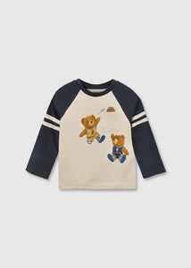 PRE ORDER - NEW AW25 Mayoral Boys Teddy Bear T shirt 2059 Night 87