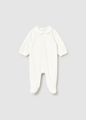 PRE ORDER - NEW AW25 Mayoral Baby Girls Velour Babygrow 2701 Natural 62