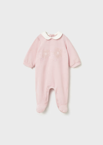 PRE ORDER - NEW AW25 Mayoral Baby Girls Velour Babygrow 2701 Rose 63