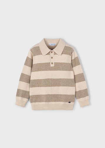 PRE ORDER - NEW AW25 Mayoral Boys Knitted Polo Top 4122 Mole 24