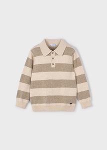 PRE ORDER - NEW AW25 Mayoral Boys Knitted Polo Top 4122 Mole 24