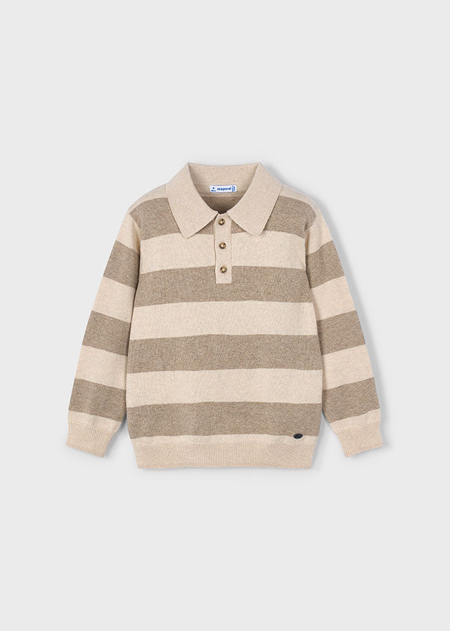 PRE ORDER - NEW AW25 Mayoral Boys Knitted Polo Top 4122 Mole 24