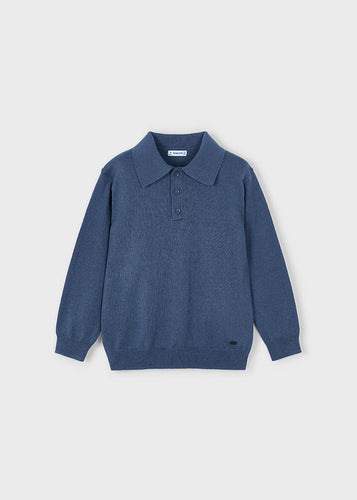 PRE ORDER - NEW AW25 Mayoral Boys Knitted Polo Top 4122 Steel 25