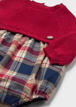 Load image into Gallery viewer, NEW AW26 Mayoral Baby Tartan Romper with Tights 2681 RED/65