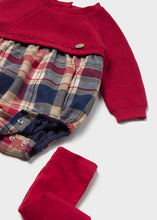 Load image into Gallery viewer, NEW AW26 Mayoral Baby Tartan Romper with Tights 2681 RED/65