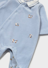 Load image into Gallery viewer, PRE ORDER - NEW AW26 Mayoral Velour Babygrow 2764 BLUE/36
