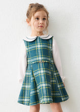 Load image into Gallery viewer, PRE ORDER - NEW AW26 Mayoral Girls Checked Pinnafore Dress 4925 GREEN/89