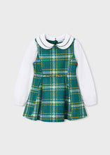 Load image into Gallery viewer, PRE ORDER - NEW AW26 Mayoral Girls Checked Pinnafore Dress 4925 GREEN/89