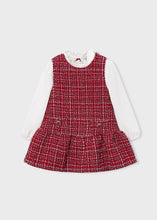 Load image into Gallery viewer, PRE ORDER - NEW AW26 Mayoral Girls Tweed Pinnafore Dress 4929 RED/38