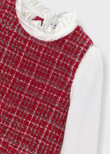 Load image into Gallery viewer, PRE ORDER - NEW AW26 Mayoral Girls Tweed Pinnafore Dress 4929 RED/38