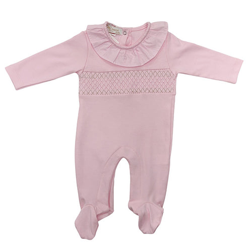 NEW AW24 Spanish Smocked Babygrow Pink 10029