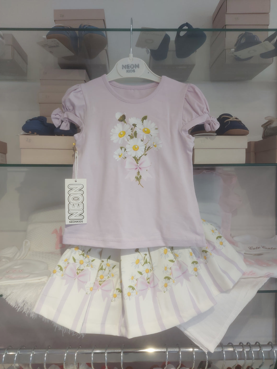 NEW SS24 NeonKids Lilac Flower Skirt Set