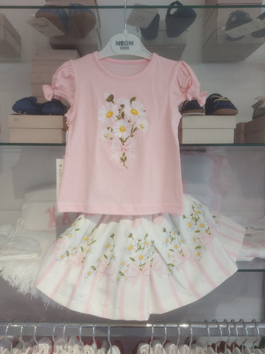 NEW SS24 NeonKids Pink Flower Skirt Set