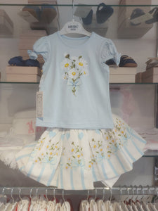 NEW SS24 NeonKids Blue Flower Skirt Set