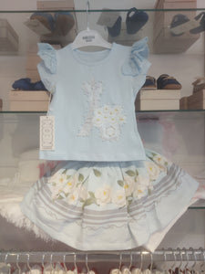 NEW SS24 NeonKids Blue Paris Skirt Set