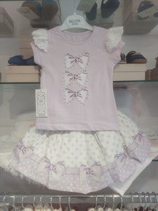NEW SS24 NeonKids Lilac Bow Skirt Set