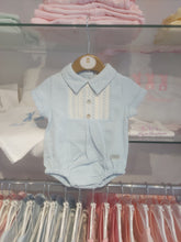 Load image into Gallery viewer, NEW SS24 Mintini Blue Smocked Romper MB5738