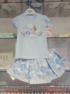 NEW SS24 NeonKids Blue Summer Hat Skirt Set
